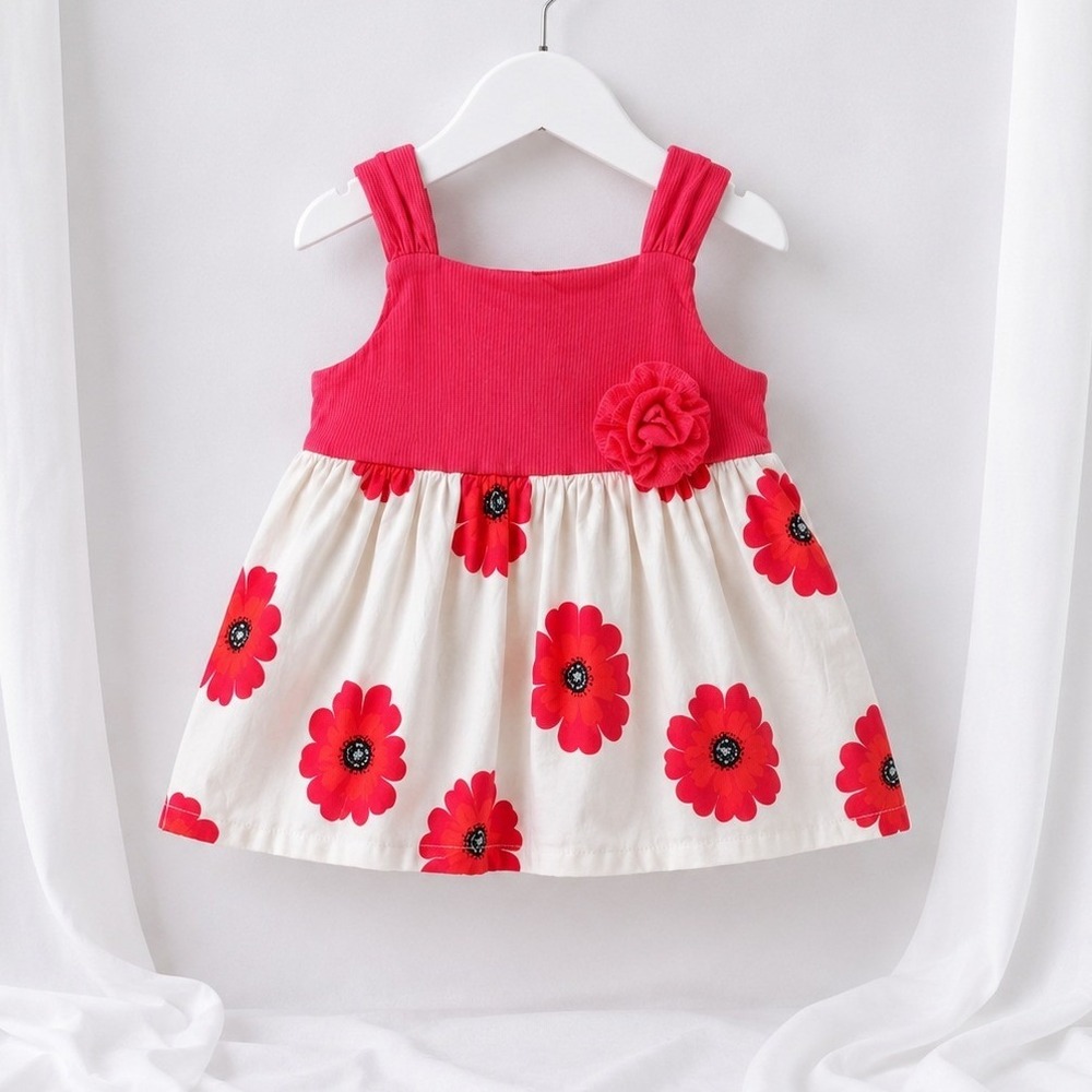 Koala Kids Girls Dress 2T Pink Floral Sleeveless Cotton Flower Summer Toddler